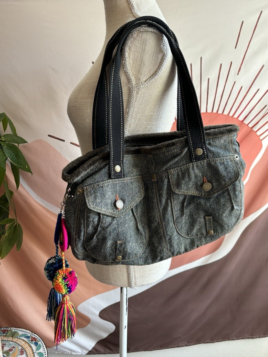 Kipling Blue Jean Denim Y2K Alpha Shoulder Bag Vintage | eBay