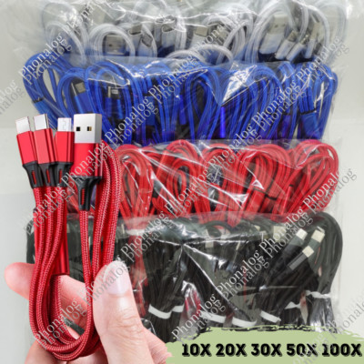 Lot 3A Fast USB Charging Cable 3 In 1 Charger Cord For iPhone USB-C Micro USB