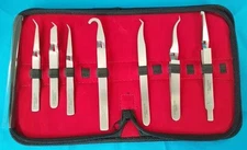 Orthodontic Bracket Holding Placing Tweezers Pliers Set of 7 Dental Instruments