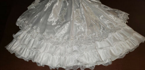 POPAYES Youth Girls Size 10 Formal Dress Lace Sequins Sheer Party Ruffles Beaded - Picture 2 of 12