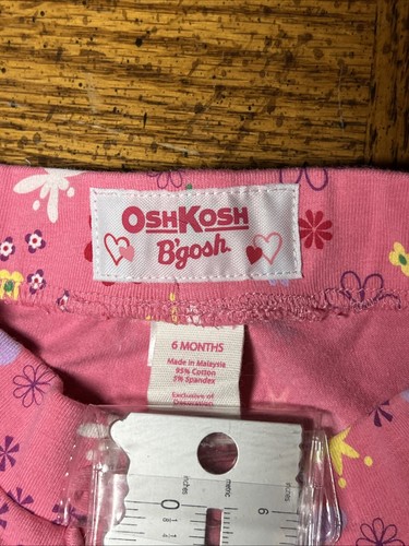 Vintg GIRL'S OSH KOSH B’GOSH FLORAL PANTS 6 Mo NWT Real Pockets w/Ruffles! 1-3-8 - Picture 2 of 3