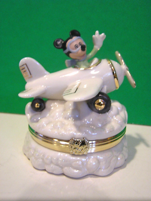 LENOX FLYING HIGH MICKEY MOUSE TREASURE BOX Disney Airplane NEW in
