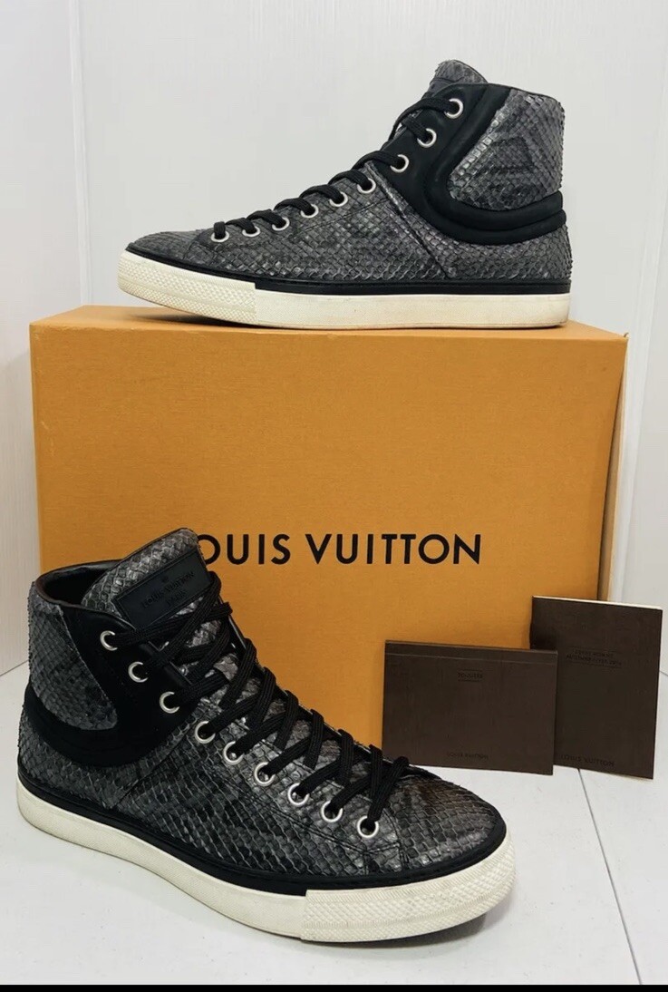 AUTHENTIC LOUIS VUITTON PYTHON BLACK SNEAKER RARE… - image 14