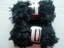 Department 71 Furrish soft eyelash yarn, Black Jack, lot of 2 82 yds each