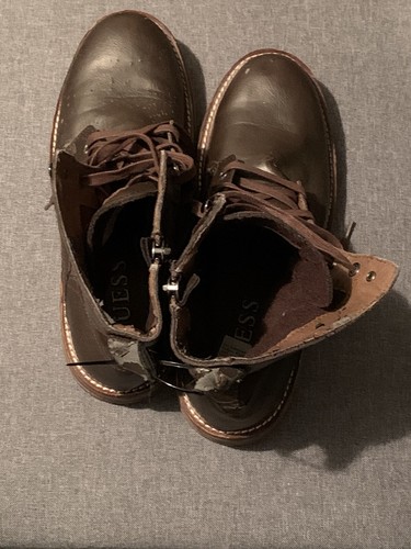 guess mens leather boots size(10-M)color brown - Picture 3 of 7
