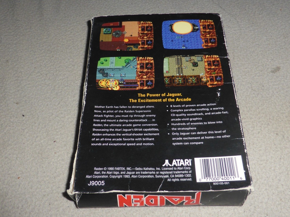 ATARI JAGUAR RAIDEN ORIGINAL BOX ONLY RARE VINTAGE 64 BIT | eBay