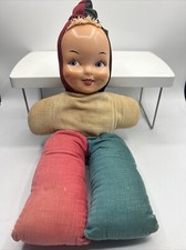 Vintage Carnival Prize Doll Celluloid Mask Face Corduroy Body 1950s Doll 16
