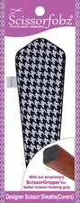 SCISSORFOBZ Designer Scissors Sheath Cover Single large Blk & Wht Hounds Tooth