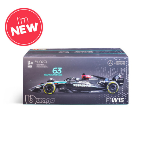1:43 Bburago B18-38209R George Russell Mercedes AMG W15 #63 2024 - Picture 5 of 5