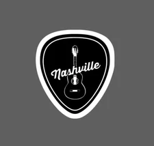 Nashville Sticker Guitar Pick Waterproof Music City Tennesse Gift NEW