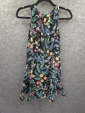Lulus Mini Dress Womens XS Sleeveless Fit & Flare Black Floral Lightweight