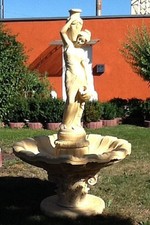 Gartenbrunnen mit Brunnenfigur, Wasserträgerin, Springbrunnen, Steinguss, 215 cm