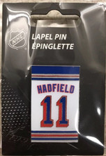 VIC HADFIELD NEW YORK RANGERS RETIREMENT NIGHT GAME BANNER PIN 12/02/18 #11 RARE
