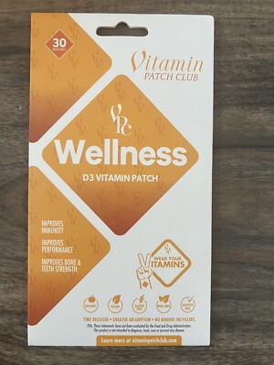 Vitamin Patch Wellness D3 Immunity Performance Bone Teeth Strength New Sealed