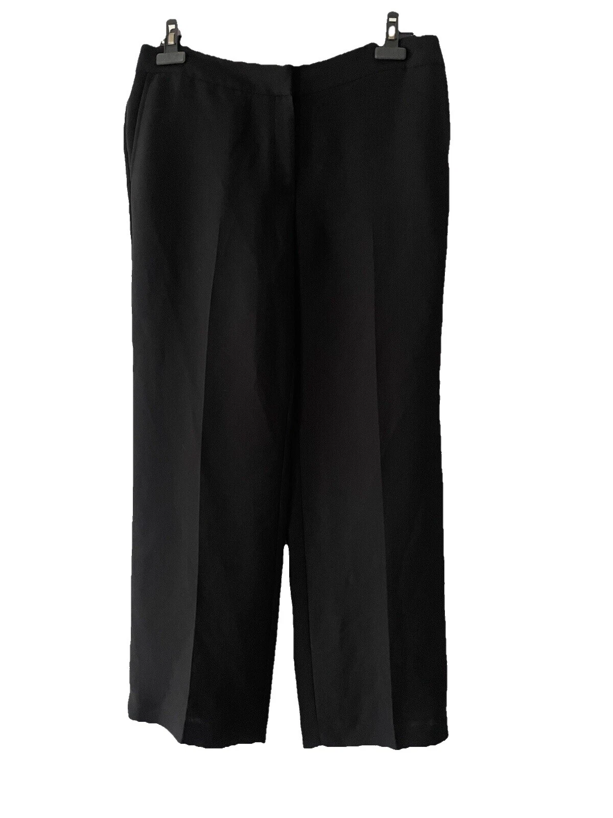 Pantalones negros de poliéster Anne Klein para mujeres