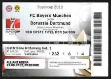 Ticket | 2012 | Bayern München v Borussia Dortmund | DFB Supercup Finale