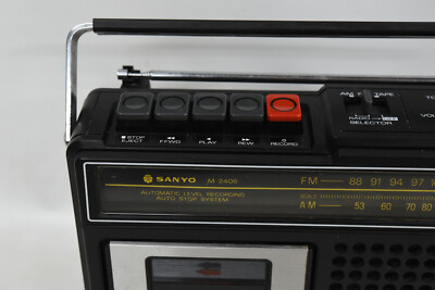 Sanyo M2406F Portable AM/FM Radio Cassette(?) Stereo - Vintage