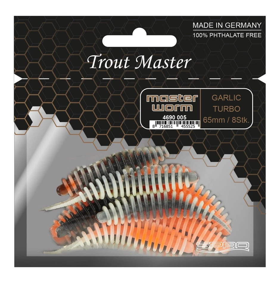 Spro Trout Master Worm 65 65mm Garlic Aroma UV 15 Farben 8 Stück Forelle Trout - Bild 2 von 4