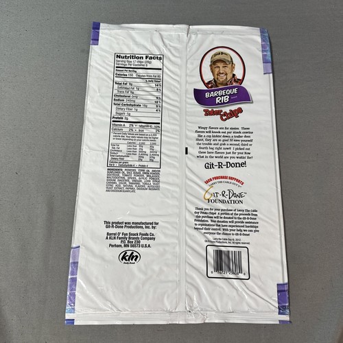 Larry the Cable Guy Tator Potato Chips Barbecue Rib Flavored Empty Bag 2014 - Picture 2 of 12