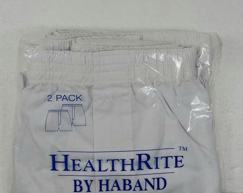 Pack de 2 boxers HealthRite By Haband para hombre blancos sin brecha mosca talla 54 Foto 3 de 4