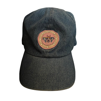 Vintage Power Puff Girls Denim Strap Back Hat Vintage Cartoon Network Powerpuff Girls denim hat... | Depop main image 4