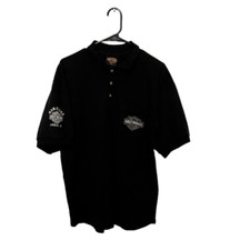 Vintage Harley Davidson Polo Shirt Mens Large Black 1997 Motorcycle Biker Casual