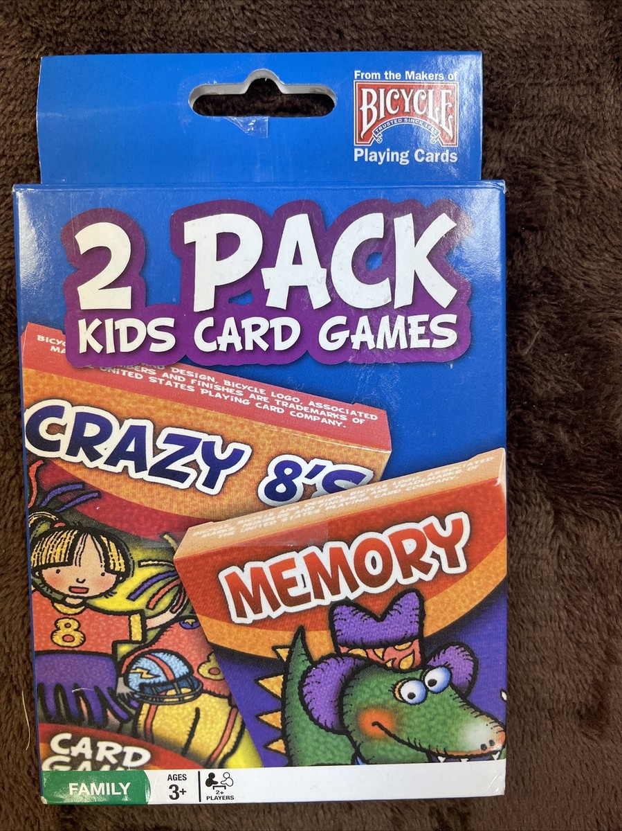 Bicycle Playing Cards 2 Pack Kids Card Game Crazy 8's and Memory