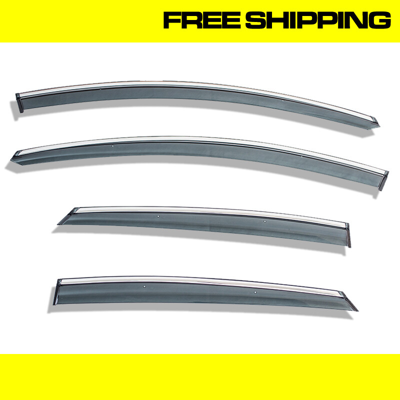 4-Piece Dark Smoke Window Visor Set For 1997-2001 Mitsubishi Mirage 4-Door Sedan