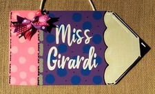 Personalize TEACHER PENCIL SIGN Name Plaque School Class Classroom Wall Hanger