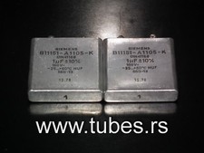 Two vintage Siemens PIO capacitors 1 uF 160V Klangfilm Made in Germany 1978