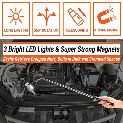 Mens Gifts Ideas Telescoping Magnetic Pickup Tool Set-Stocking Stuffers for A... - Picture 4 of 9