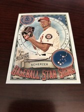 2019 Topps Allen & Ginter Baseball Star Signs #BSS-48 Max Scherzer *Mint*
