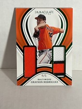GRAYSON RODRIGUEZ 2023 Panini Immaculate Dual Jersey Patch /5 ORIOLES ROOKIE RC