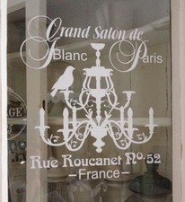 Shabby Wasserf.Aufkleber Möbeltattoo Schrank,Vitrine,Buffet weiß Lampe Fenster
