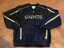 New Orleans Saints NFL Windbreaker Pullover Jacket Embroidered Team Apparel EUC