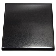 Basalt Ebony Black Hearth Fireplace Tiles (RE - 1 Curved Edge)