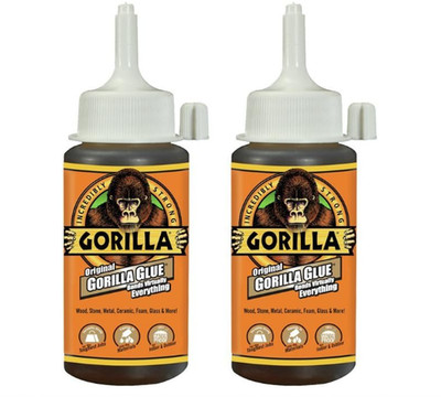 2 Pack Gorilla Glue original Waterproof Polyurethane Glue, 4 Ounce Bottle
