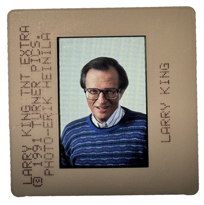 1991 LARRY KING Head Shot 'TNT Extra' Press Kit 35mm Color Slide