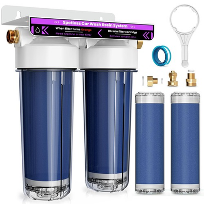 #ad Deionized Spot Free Car Rinse Unit Resin RV Wash Water System BULE $137.58