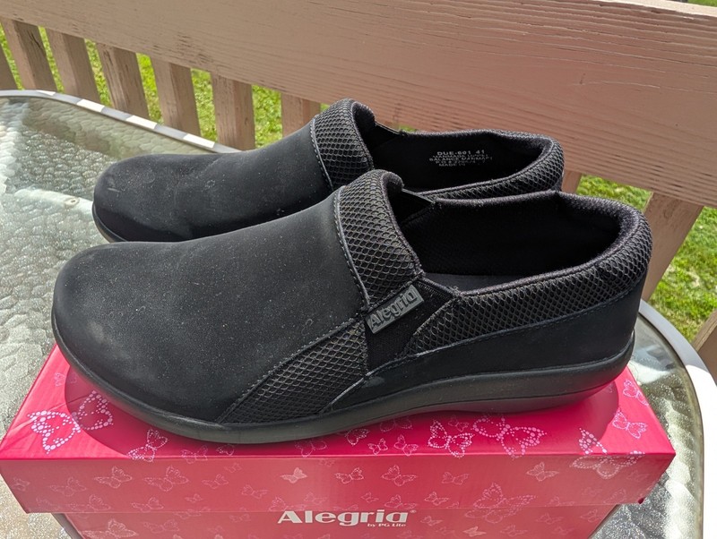 Alegria Duette Clog Slip On Black Women Size 10.5/11-Eur 41
