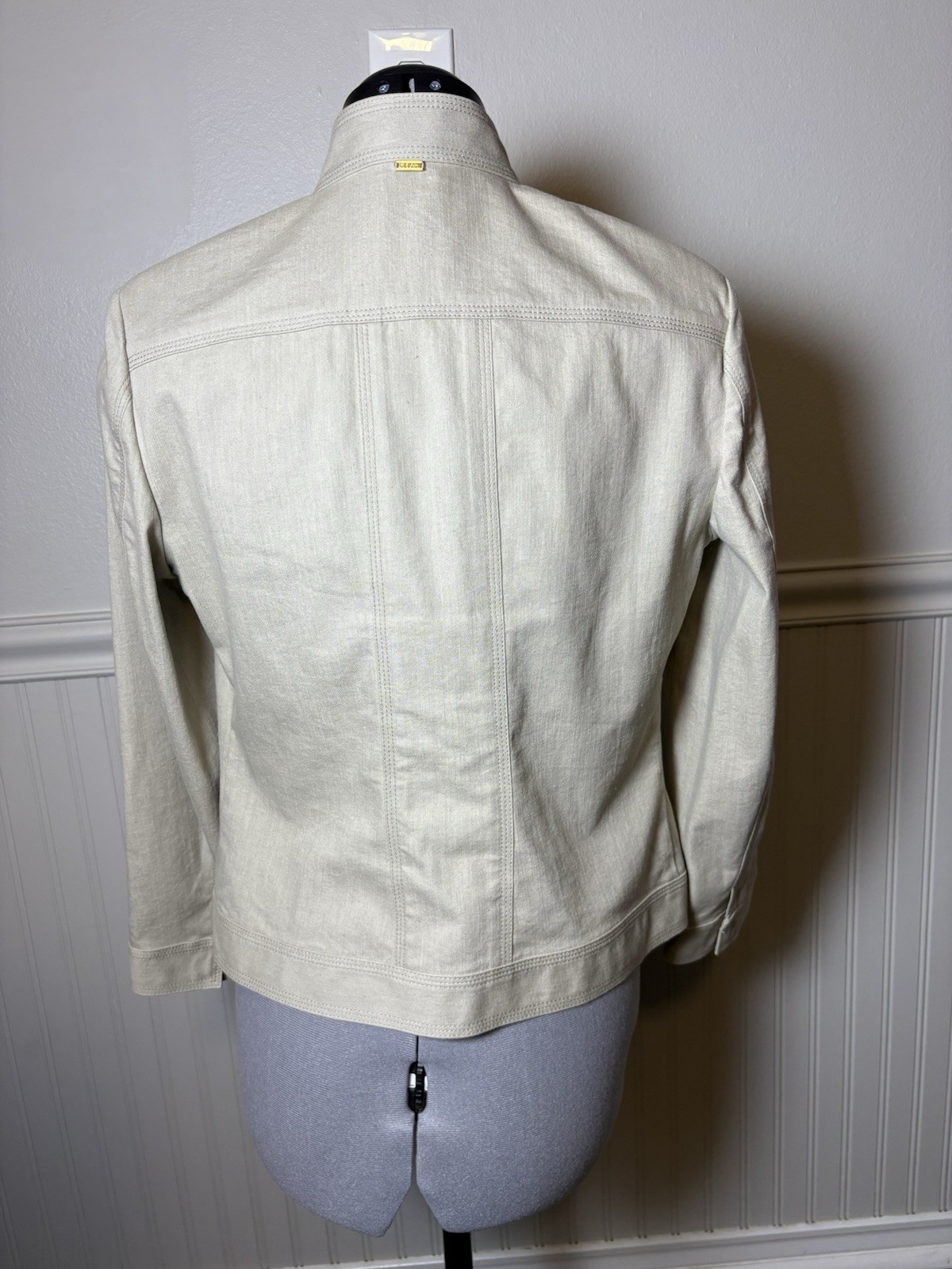 St. John Beige Basic Jacket Medium Full Zip Pocke… - image 4