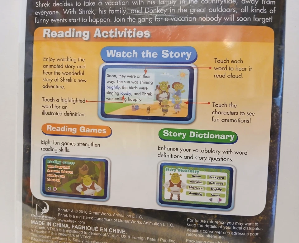 VTech V.Reader Dreamworks Shrek: Shrek's Vacation NEW! Sealed 5-7 Years - Image 4 of 4