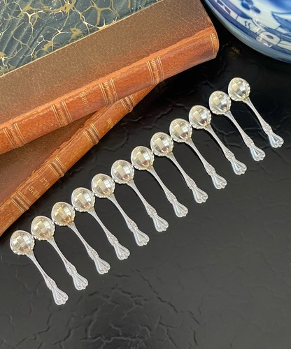 Stunning Rare Set 12 Towle Old Colonial Sterling Silver Salt Spoon American 2.4” - Picture 3 of 12