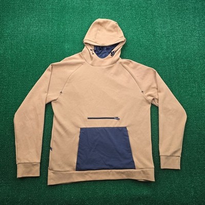 Backcountry Tech Hoodie Mens Large Brown Tan Tricot Peak Sweatshirt Face Cover