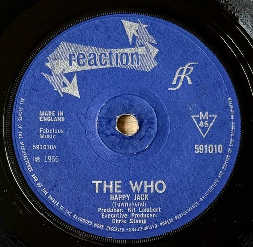 THE WHO HAPPY JACK 7" REACTION (1966) VG+ MOD BEAT POP ENGLAND