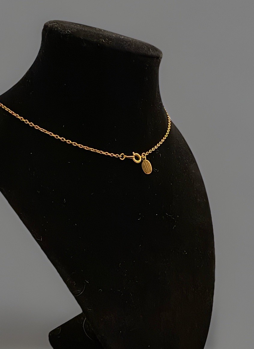 Vintage 1977 Givenchy Modernist Red Black Enamel Geometric Gold Tone Necklace thumbnail 8