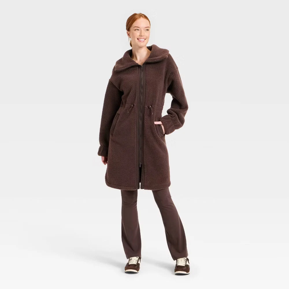 Women Long High Pile Jacket - All In Motion