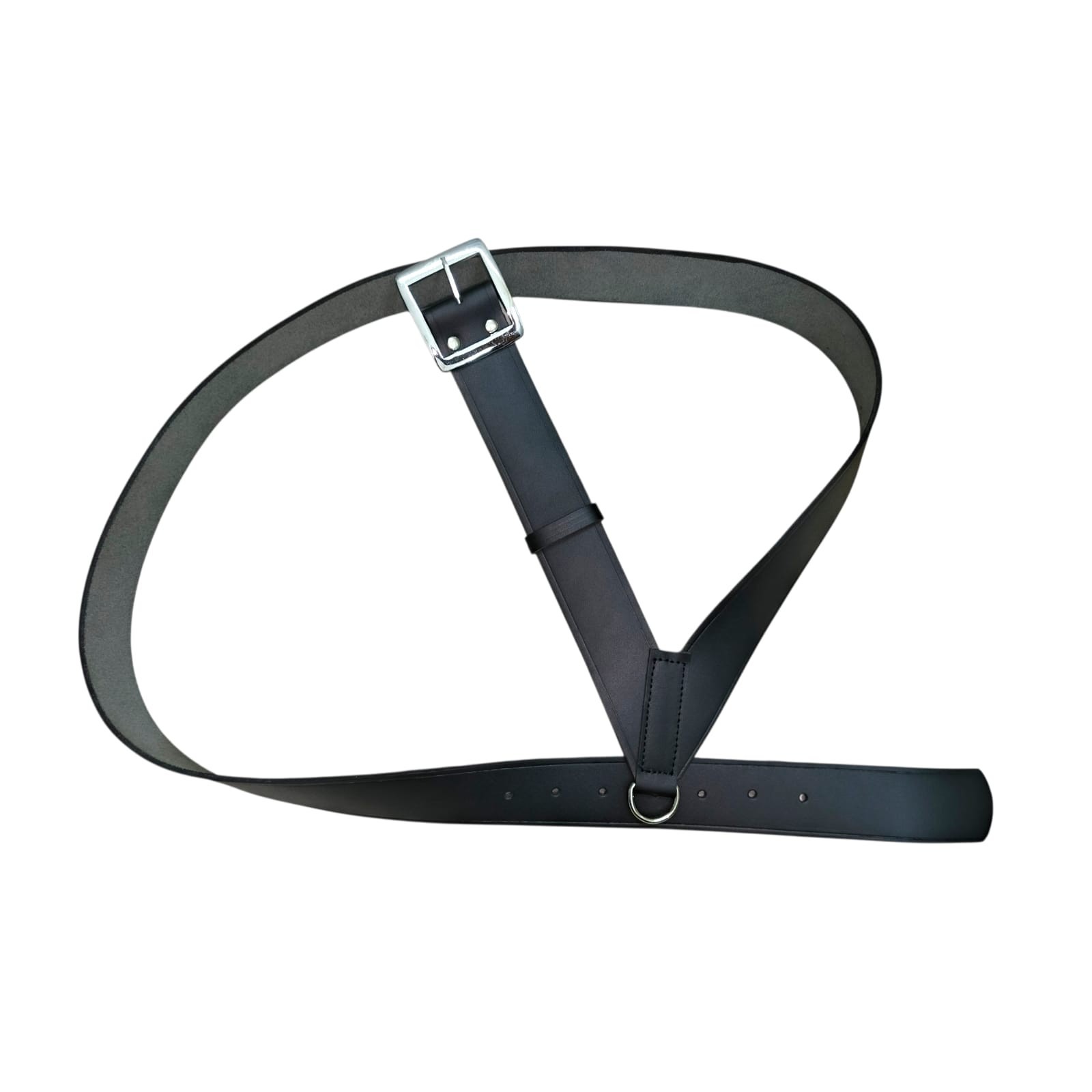 Premium Black Leather Marching Snare Drum Sling Cross Belt Adjustable Drum Strap 5