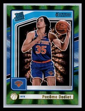 Pacome Dadiet Rookie New York Knicks 2024-25 Donruss #211 Holo Green Laser
