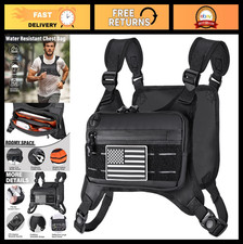Lightweight Running Vest for Men, Water-Resistant Chest Pack, Reflective Design,